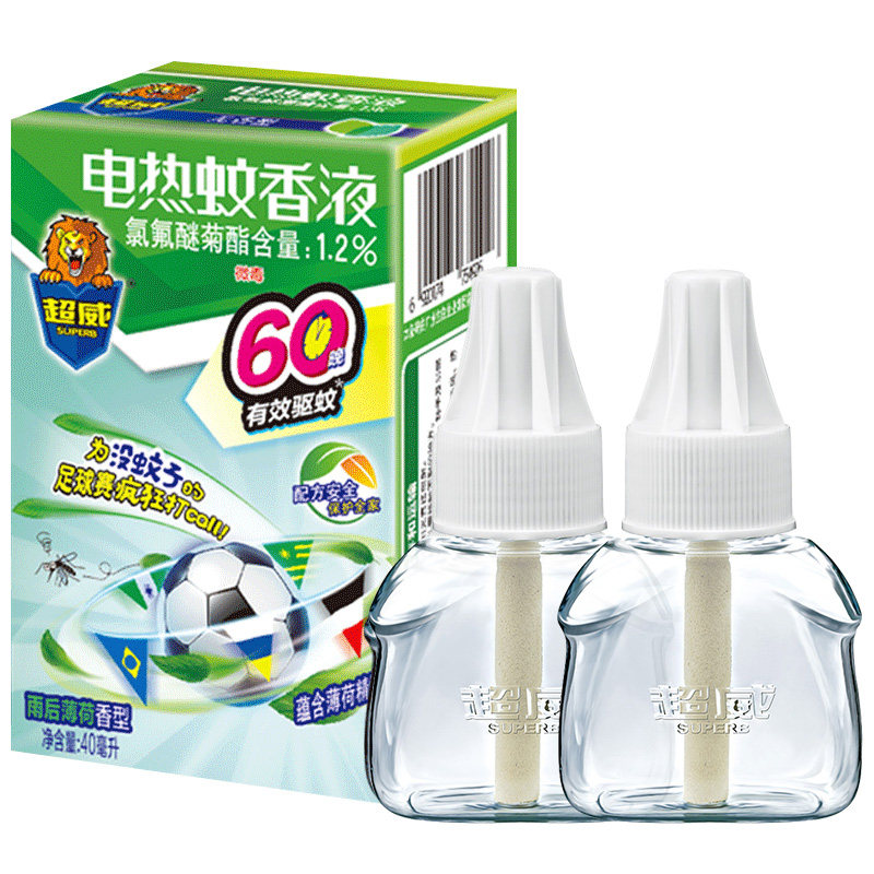 超威电热蚊香液室内家用插电式驱蚊灭蚊水补充套装液体2瓶不带器