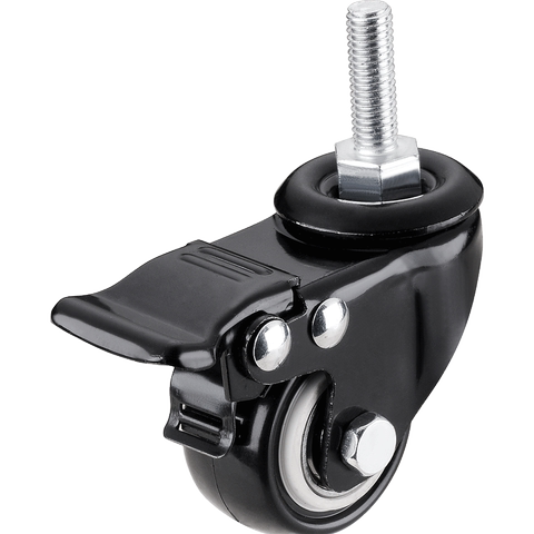 2寸螺丝杆滑滚轮重型办公转椅家具静音带刹车轴承脚轮万向轮轮子