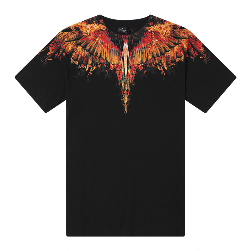 marceloburlon19sstee海外正品mb白色黑色火焰翅膀男女短袖t恤