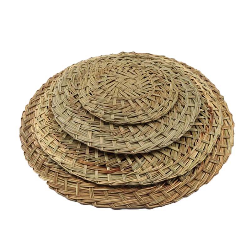 圆形蒸笼草垫馒头包子饺子垫手工编织蒸笼草垫小笼垫蒸格笼屉布