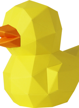 纸无限小黄鸭摆件3d可爱几何折模型