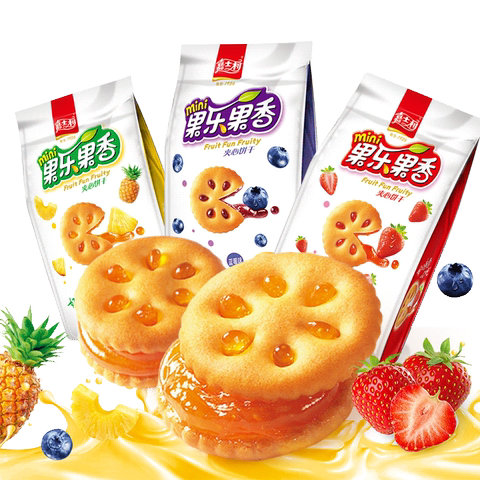 嘉士利mini果乐果香迷你夹心小饼干85g*2办公室休闲零食代餐充饥