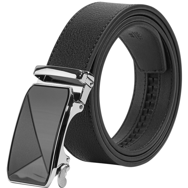 gxg皮带男潮流韩版个性真皮男士自动扣裤腰带休闲牛皮黑色商务