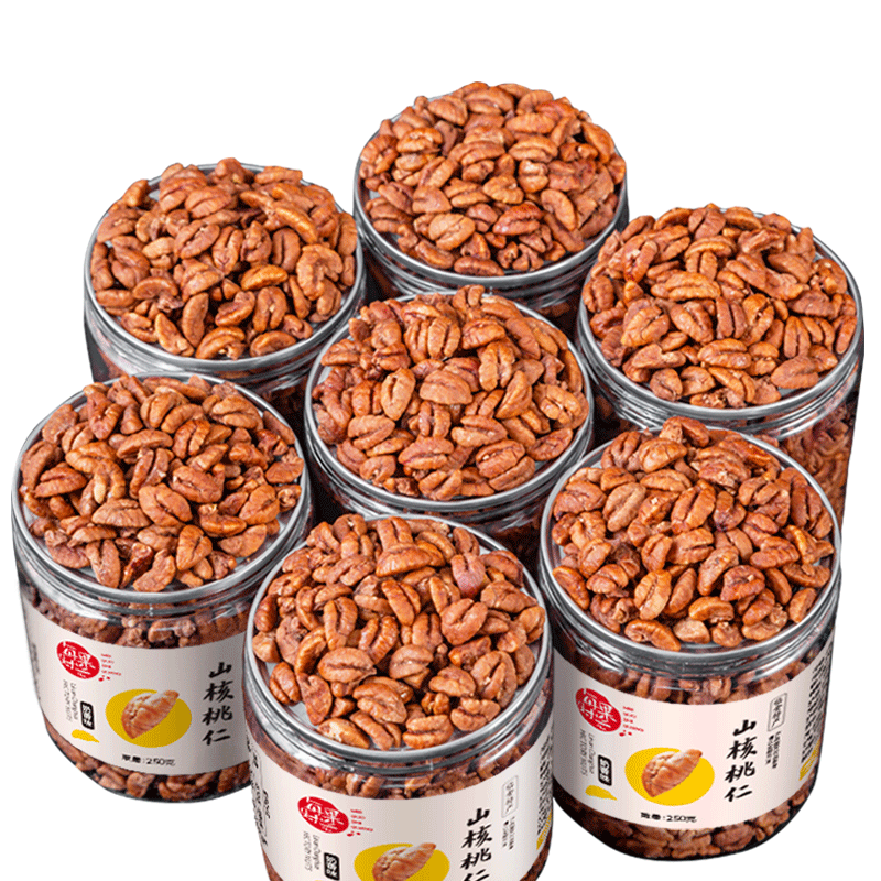 新货临安山核桃仁小核桃仁肉罐装连罐500g原味坚果孕妇零食胡桃仁