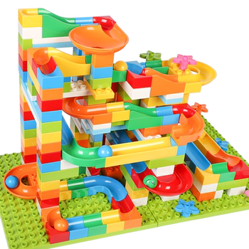 【倍奇】儿童滑道积木大颗粒67粒 送底板