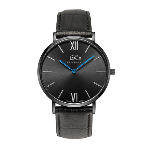 reitsman莱斯曼钻石手表男士简约时尚皮带腕表超薄dw防水石英男表