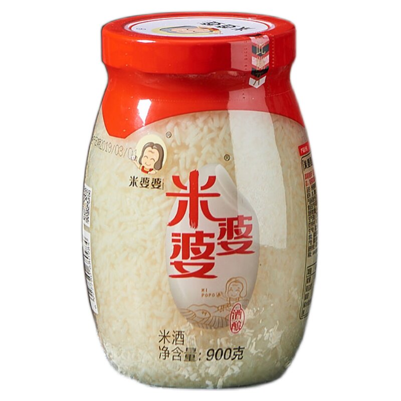 米婆婆900克4瓶甜香酒酿孝感米酒醪糟佬米酒月子餐特产糯米酒瓶装