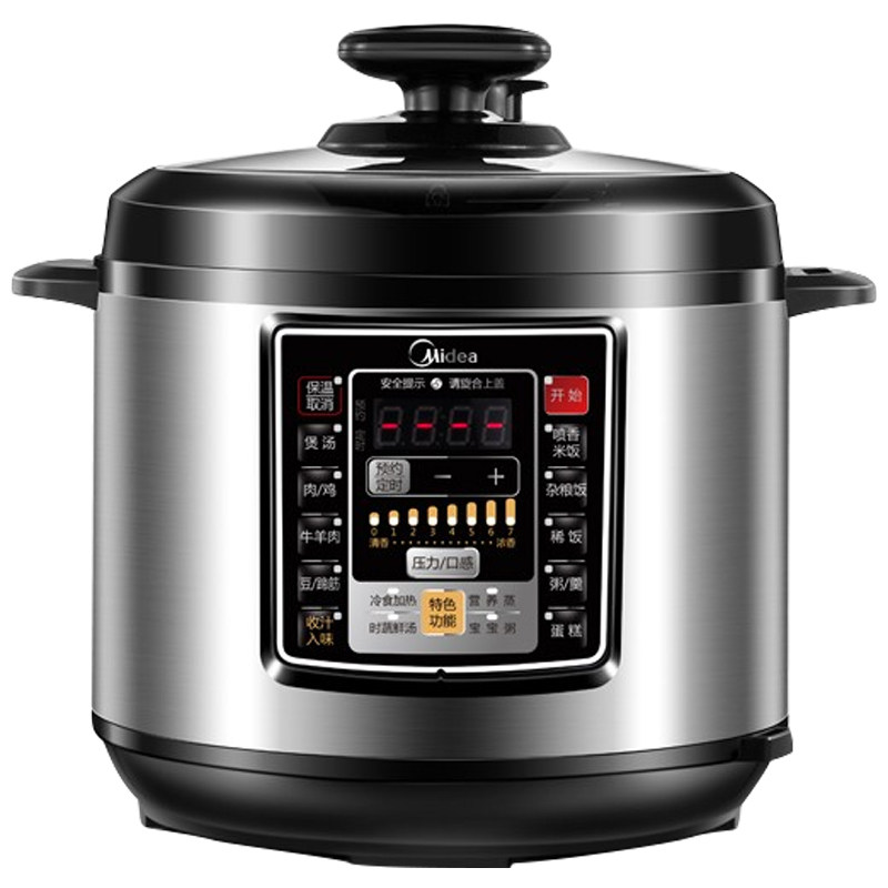美的电压力锅双胆家用智能高压锅6l升大容量饭煲官方旗舰店压力锅