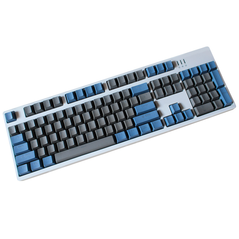 捕获者键帽oem高度 pbt双色透光蓝灰filco利奥博德108机械键盘帽