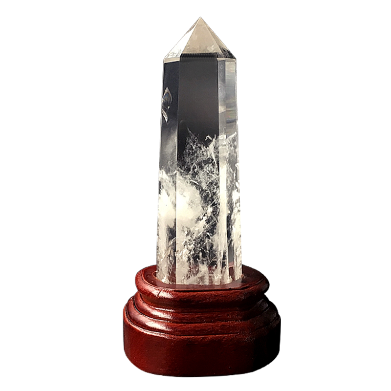 晶立方天然白水晶柱摆件白水晶簇原石居家办公消磁晶