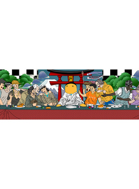 xfly潮流装饰版画/最后的晚餐/客厅沙发背景墙壁卡通kaws挂画