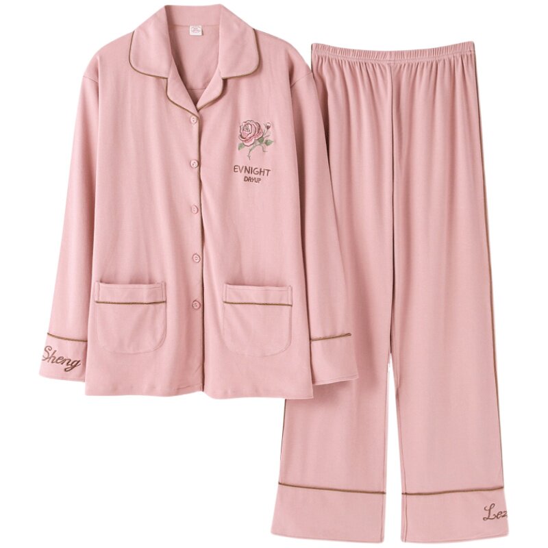 意大莱冬季睡衣女春秋长袖纯棉新疆棉2021新款女士全棉家居服秋冬