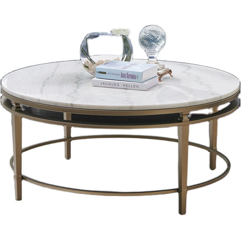 美克美家时光新贵现代时尚咖啡桌轻奢简约茶几角桌沙发边桌小圆桌