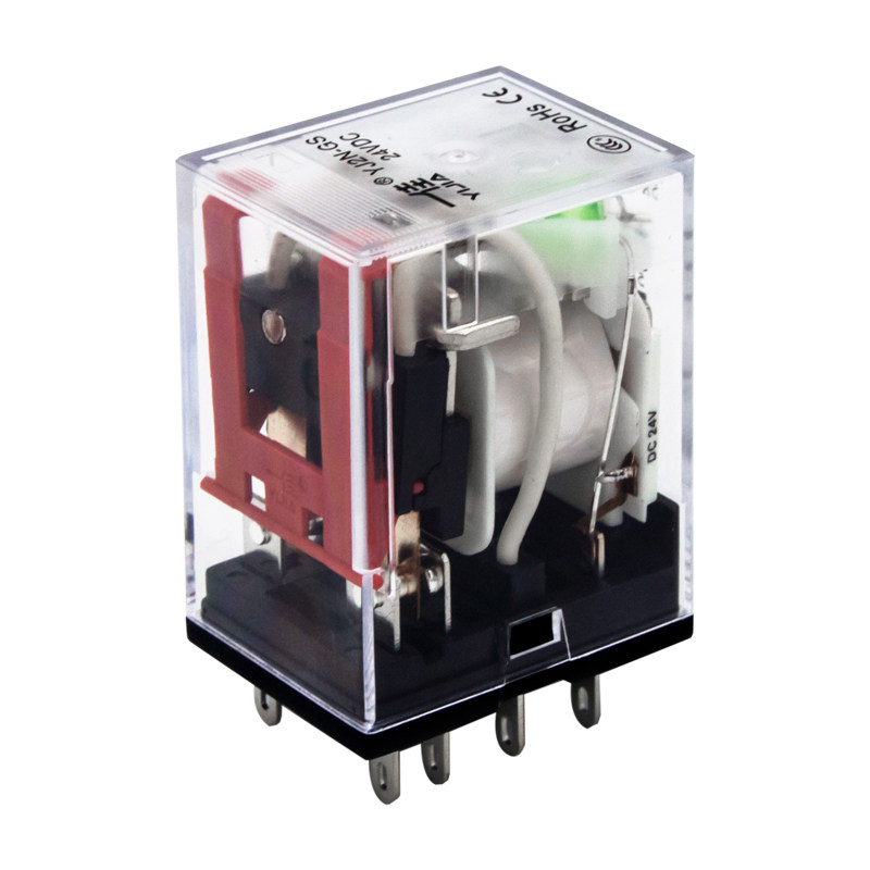 一佳中间继电器yj2n-gs小型电磁开关8脚14脚直流24vmy2 hh52p 4n