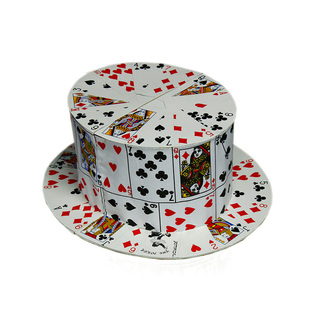 大卫魔术道具扑克牌变帽子折叠牌帽折叠扑克帽折叠魔术帽子