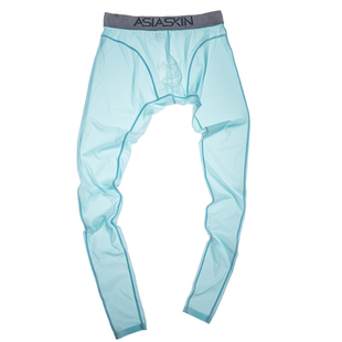 艾瑟氏 男士冰丝微透超薄冲模长款秋裤性感u凸透气无痕打底裤s801 券