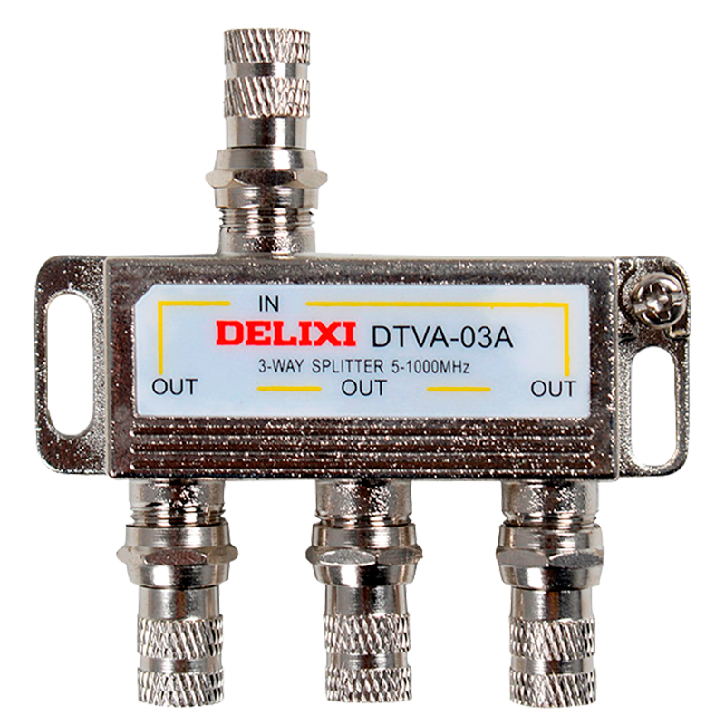 德力西有线电视信号分配器分支器分线器一分三闭路一转三1拖3家用