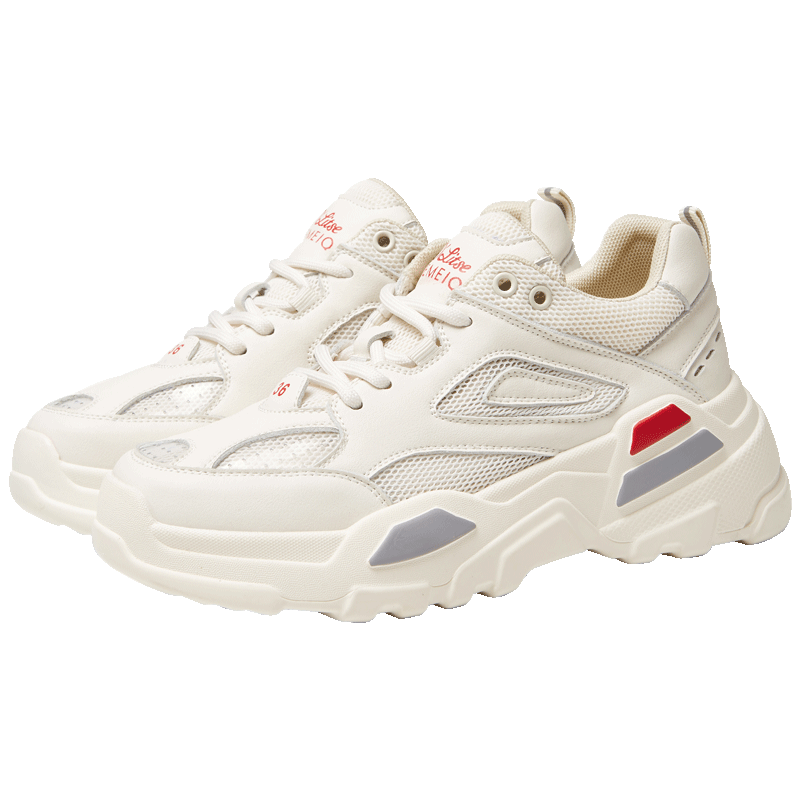 戈美其2019夏款韩版百搭小白鞋女厚底松糕休闲运动透气老爹鞋