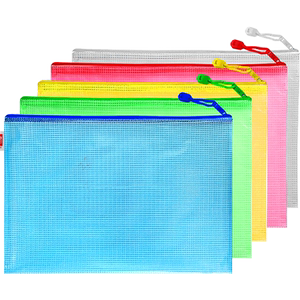 20个加厚文件袋透明网格a4文件夹