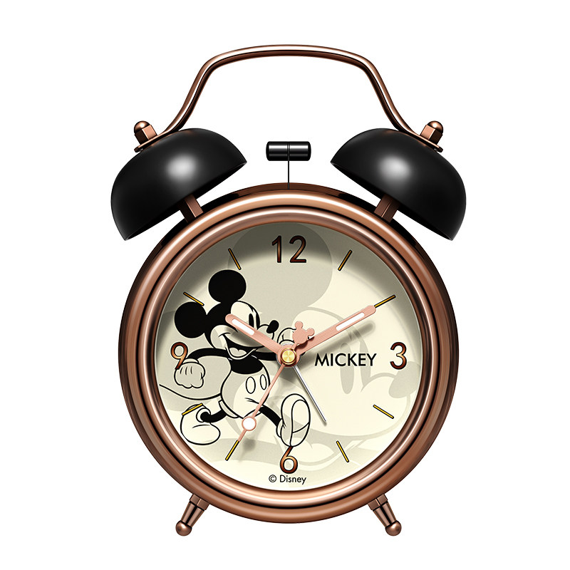 迪士尼米奇可爱闹钟经典复古台钟卧室钟表大音量学生儿童专用打铃