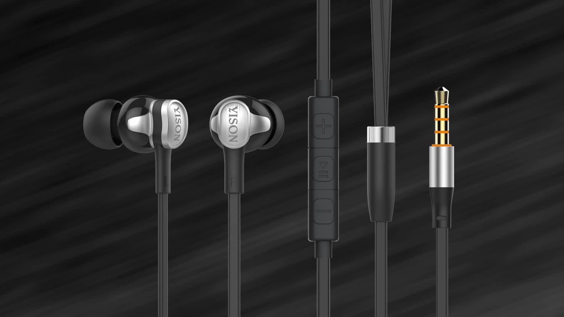 yison 3.5毫米高品质新产品 i80 双驱动扁平电缆耳机耳机 iphone