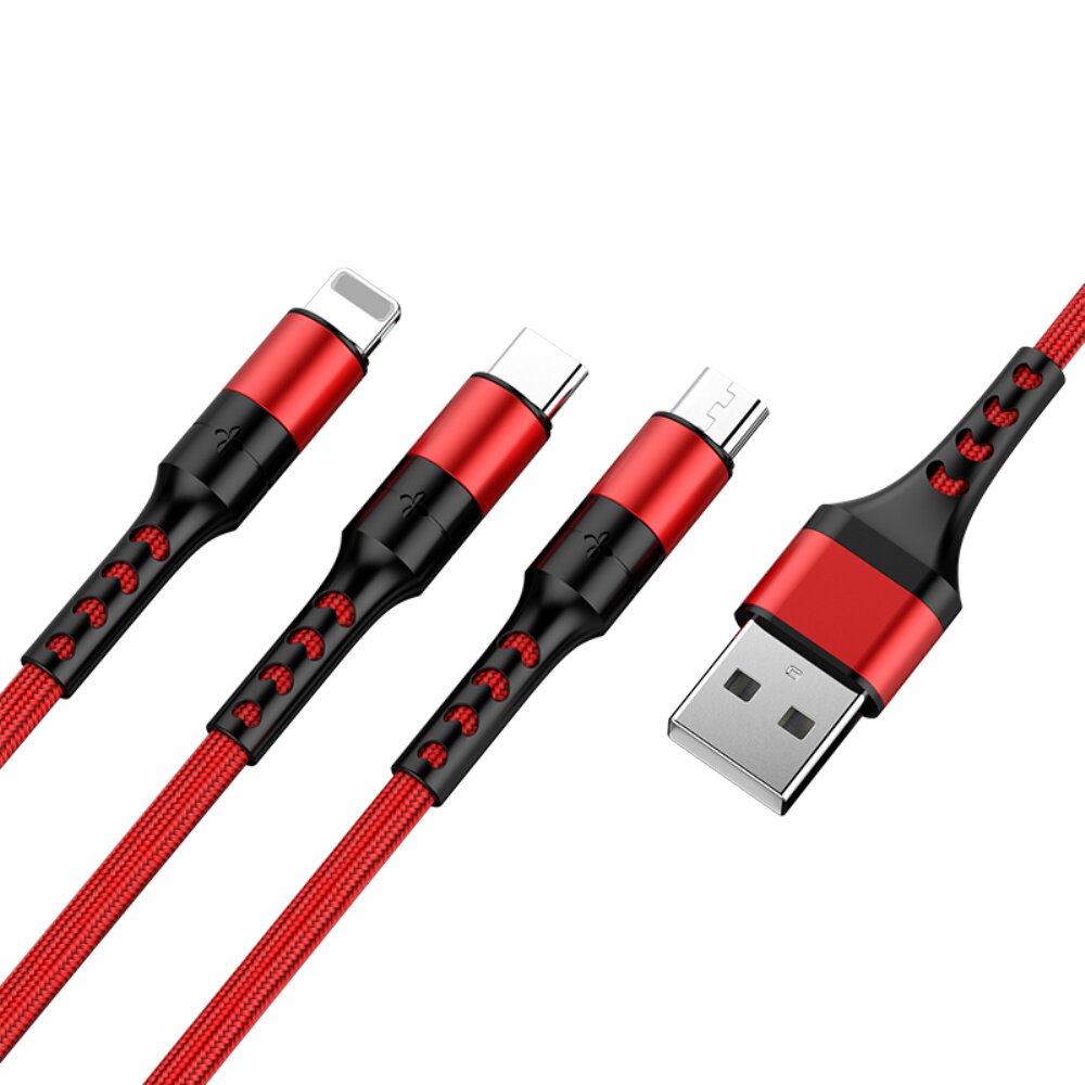 一拖三数据线三合一充电线器手机快充多头万能通用车载苹果oppo多功能