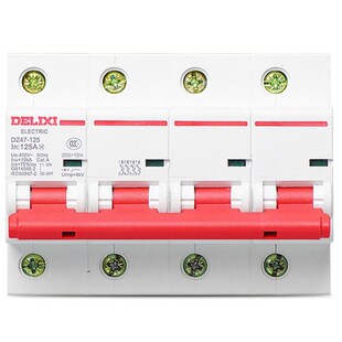 德力西空开dz47s 4p 100a  3p n 125a三相四线断路器空气开关80a 券