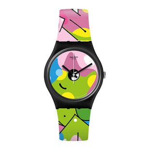 斯沃swatch手表原创个性涂鸦时尚学生石英男女gb318瑞士腕表