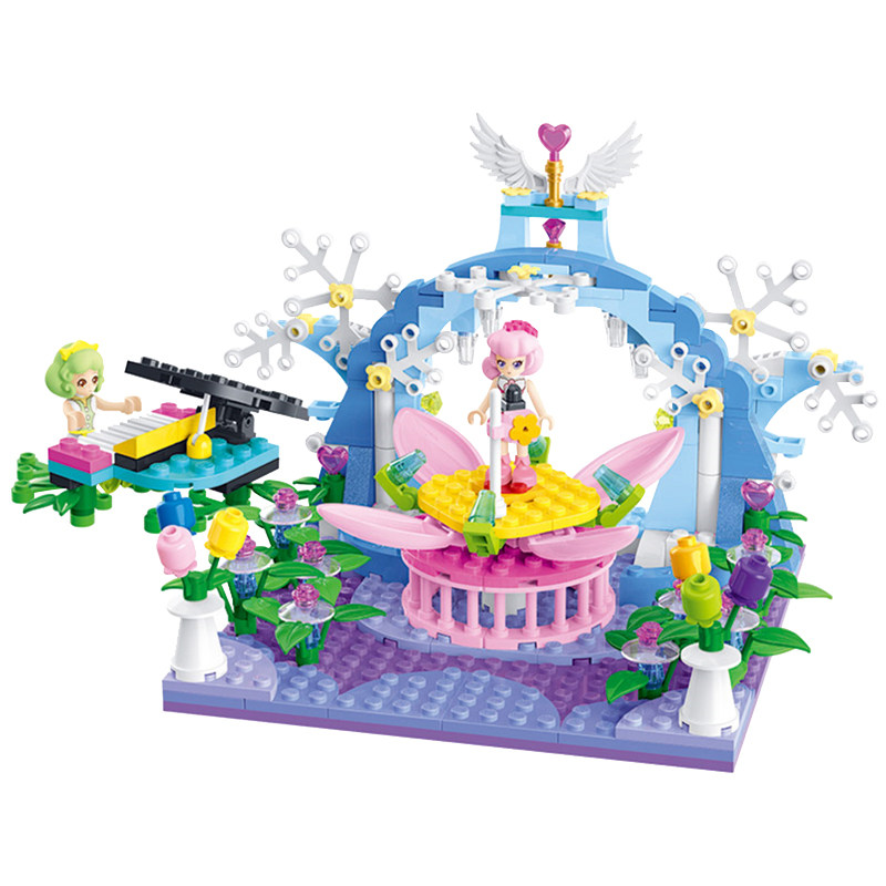 星钻积木乐高玩具女孩益智拼装小花仙积木拼插房子女童小颗粒拼图