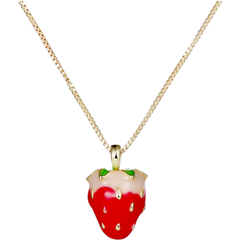 小草莓项链女韩版ins简约云深不知处森系清新锁骨链吊坠网红颈链