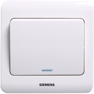 西门子一开单控开关面板远景雅白86型家用墙壁单联照明灯开关暗装