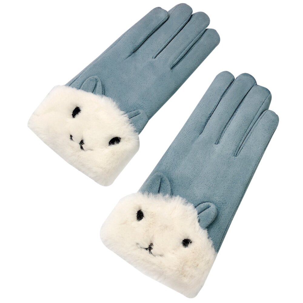 手套女冬天保暖加绒厚冬季骑车学生防寒春秋款触屏可爱韩版棉手套