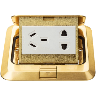 120型不锈钢镀铜地面插座盖板金色120*120盖板地插用盲板线盒盖子