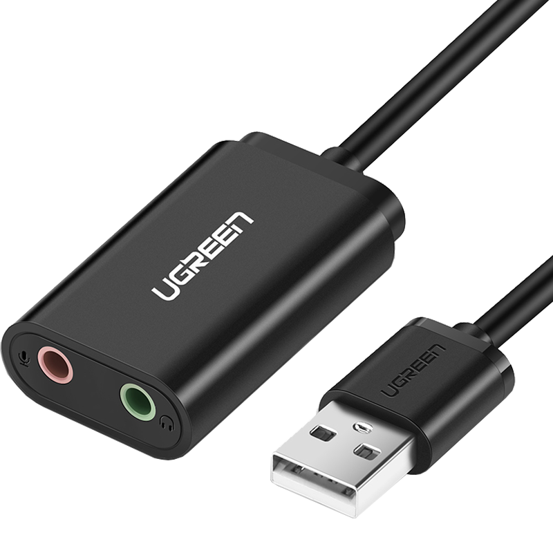 绿联usb声卡电脑外置耳机转换器耳麦3.5转usb笔记本台式电脑通用