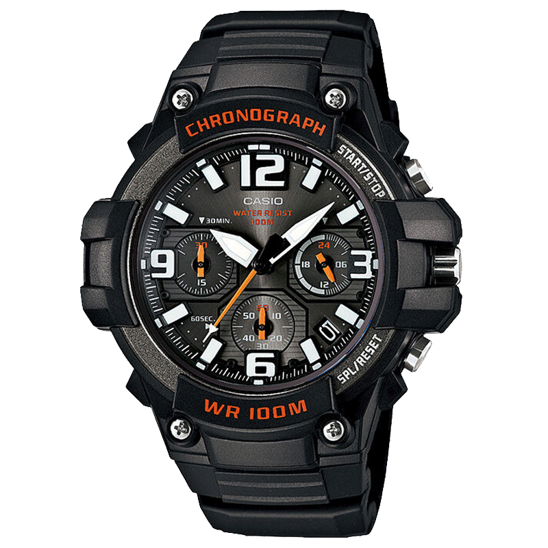 卡西欧手表男夜光防水多功能运动石英表时尚休闲运动学生mcw-100h