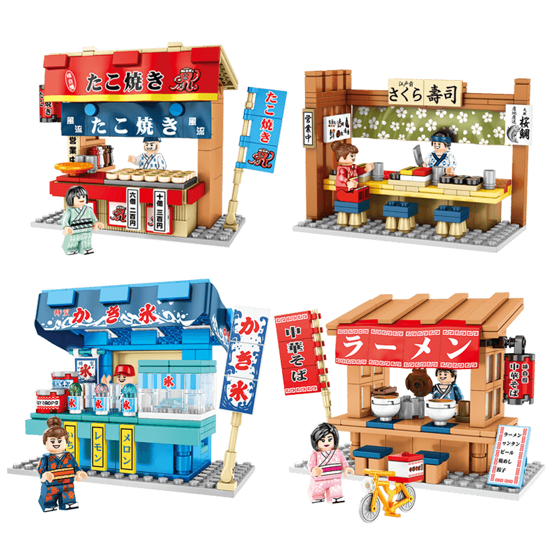 森宝积木日式街景城市系列寿司店酒庄拉面茶馆儿童乐高积拼装玩具