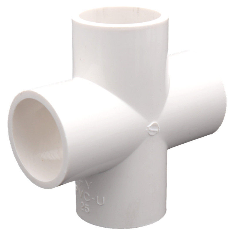 pvc四通给水管平面接头20 25 32 40 50 110塑料管件上下水管配件