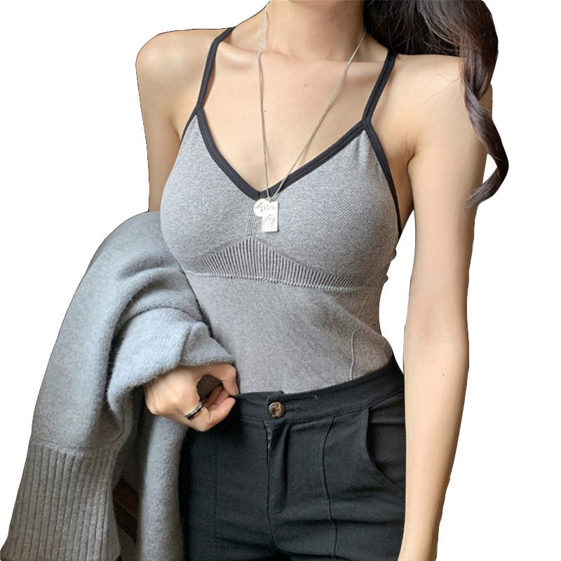 夏季网红爆款韩版无袖内搭打底美背针织吊带性感小背心女外穿上衣