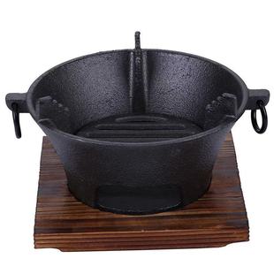 铸铁炭炉生铁碳炉铸铁双耳锅加厚铁炉子家用炭火炉烧炭烤火炉商用 券