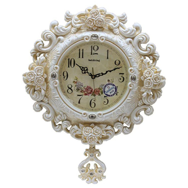 高档豪华欧式钟表挂钟客厅特大号玫瑰装饰挂钟酒店装饰钟静音包邮
