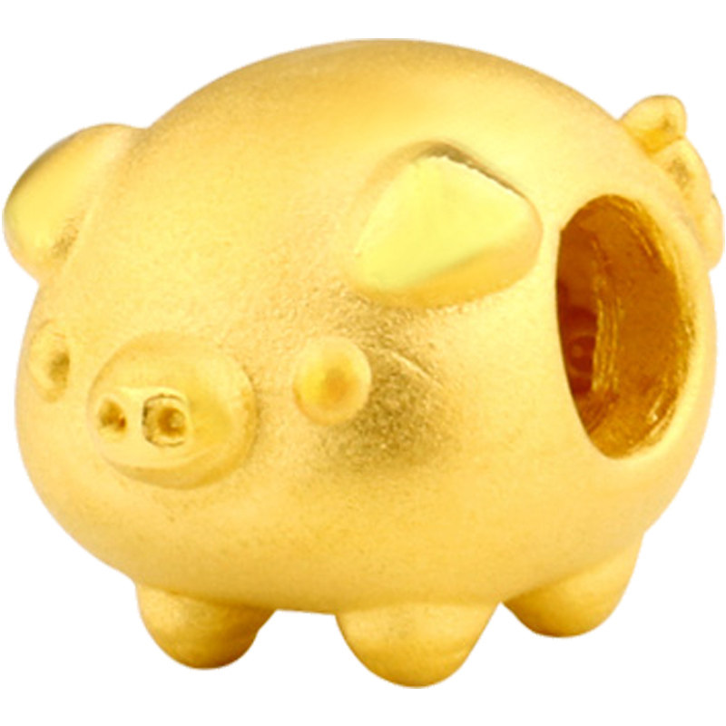 黄金生肖转运猪3d硬金足金999可爱飞天猪小猪宝宝本命年男女手链