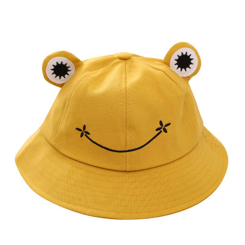 春夏帽子男童女童可爱超萌耳朵青蛙渔夫帽趣味卡通亲子防晒遮阳帽