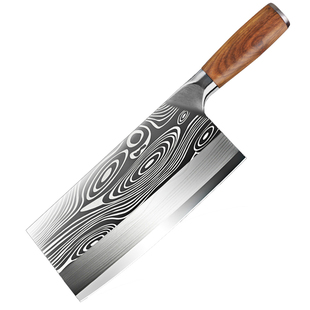 德国大马士革菜刀超快锋利切片刀不锈钢家用刀具厨师专用砍切两用 券