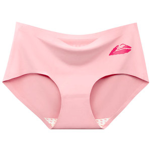 清清无痕内裤女冰丝一片式中腰女士裤衩子女性感纯棉女装三角裤头