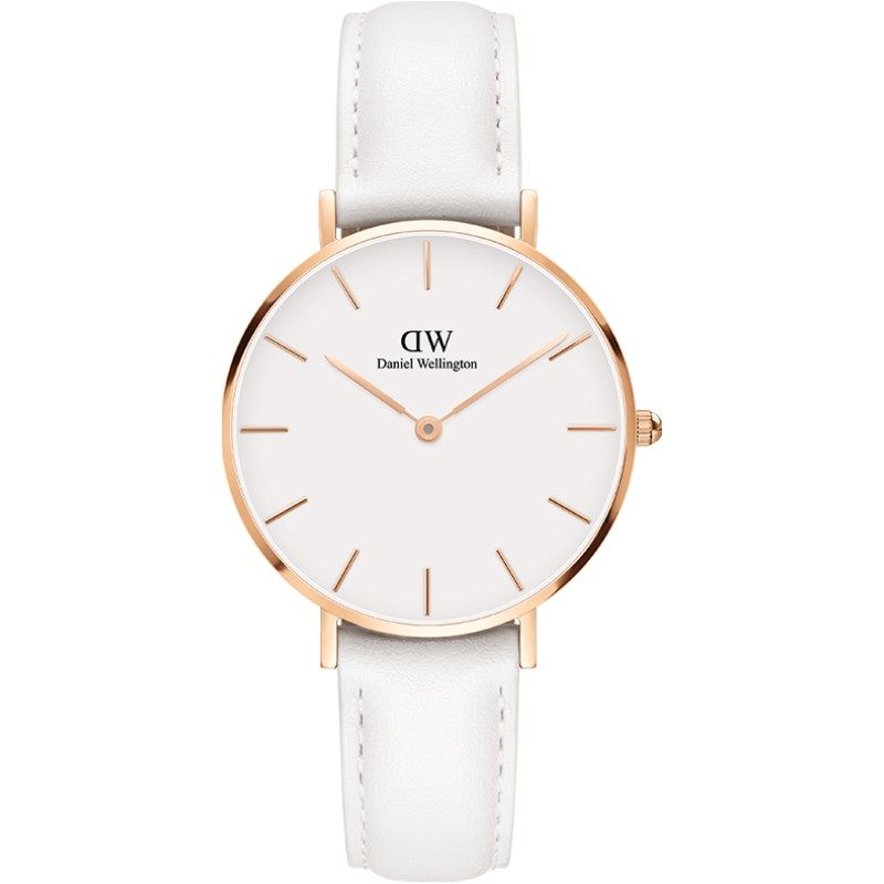 danielwellington 丹尼尔惠灵顿dw手表女 32mm白色皮表带气质女表