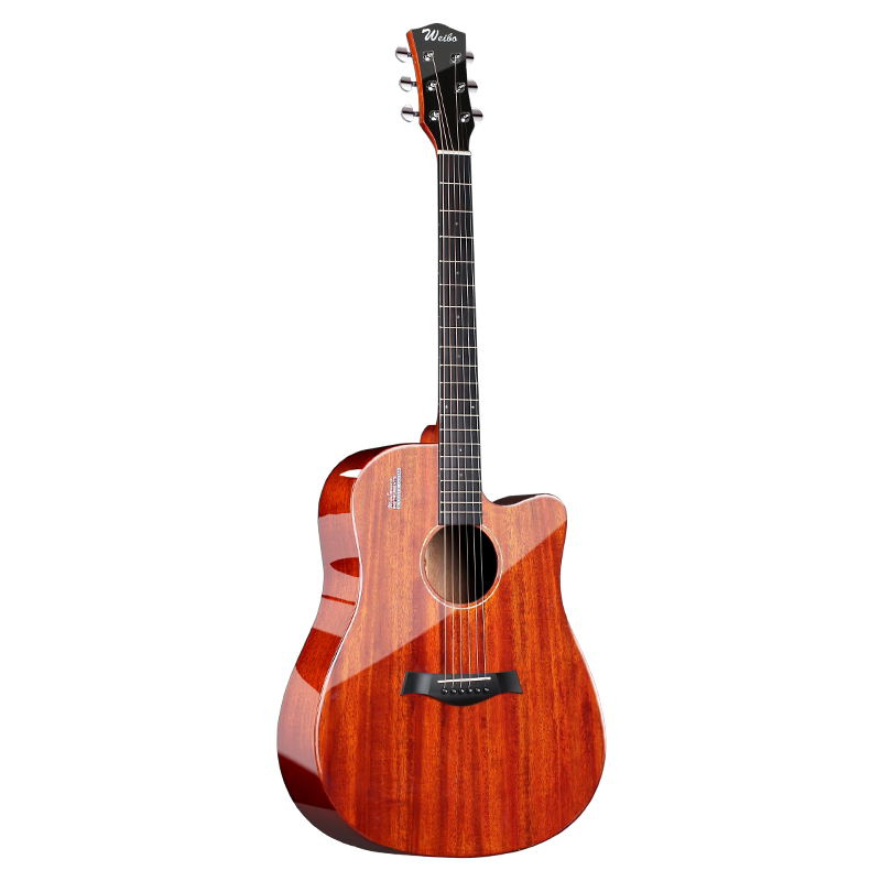 威伯w31亮光单板木吉他初学者男女生自学民谣面单40寸41寸学生用