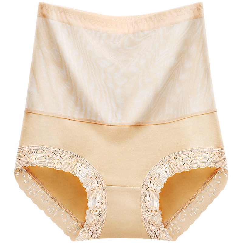 美雅挺高腰收腹纯棉裆女士内裤网纱提臀透气产后塑腰大码夏季薄款
