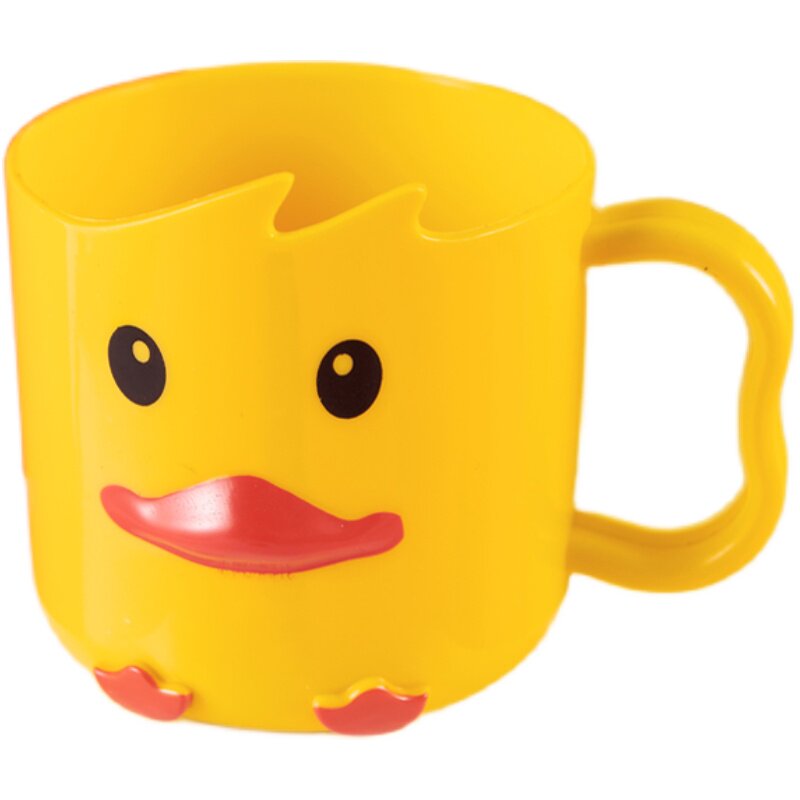 漱口牙杯女孩男孩杯儿童防摔刷牙小黄鸭防摔卡通牙刷杯子家用可爱