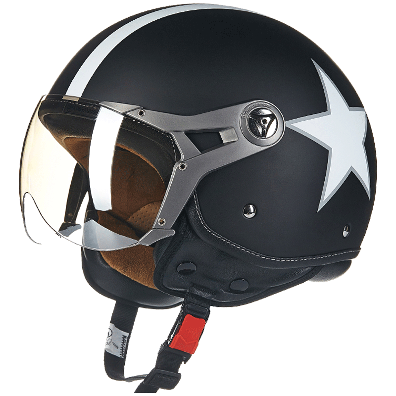 beon摩托车头盔男女个性酷机车半盔覆式四季电动车安全帽夏季冬季