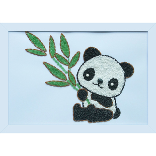 五谷杂粮豆子种子diy贴画暖场亲子活动幼儿园手工课材料包 大熊猫 券